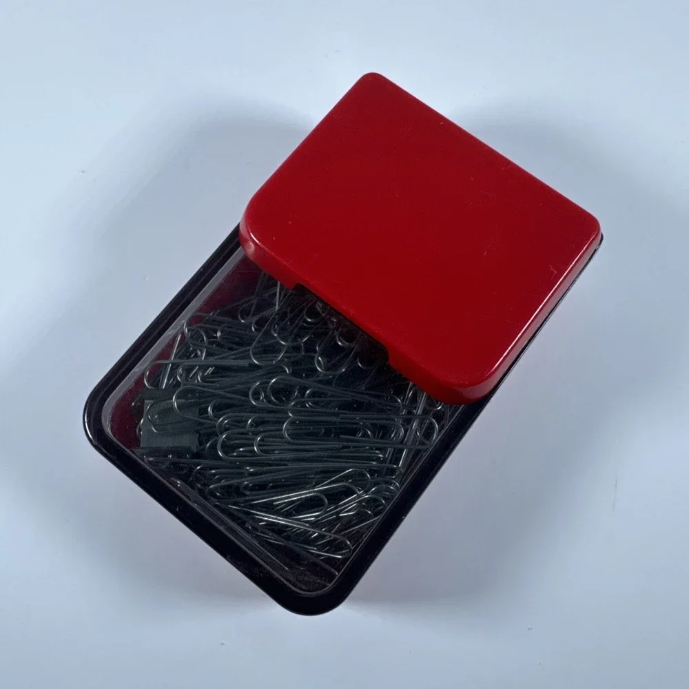Vintage Dahle Red Paper Clip Holder Dispenser Made In Germany Desk Accessory